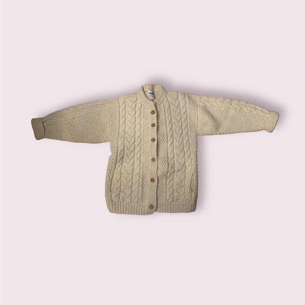 Vintage 60’s/70/’s Amos & Andes 100% Wool Cable Knit Sweater Made in Ecuador